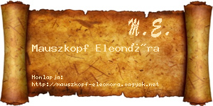 Mauszkopf Eleonóra névjegykártya